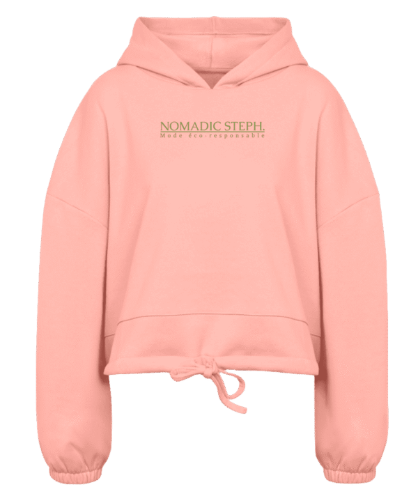 Sweat femme court à capuche - Coton écologique – Image 4