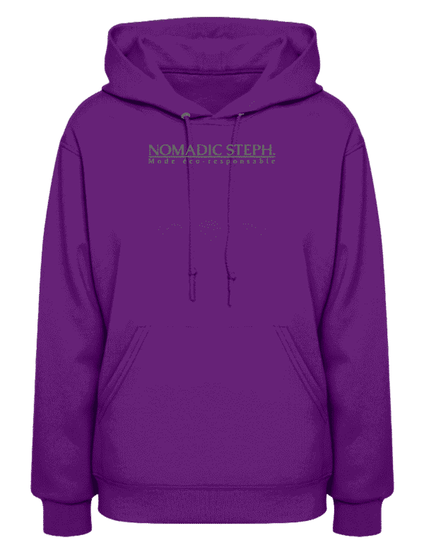 Sweat femme long à capuche - Coton écologique